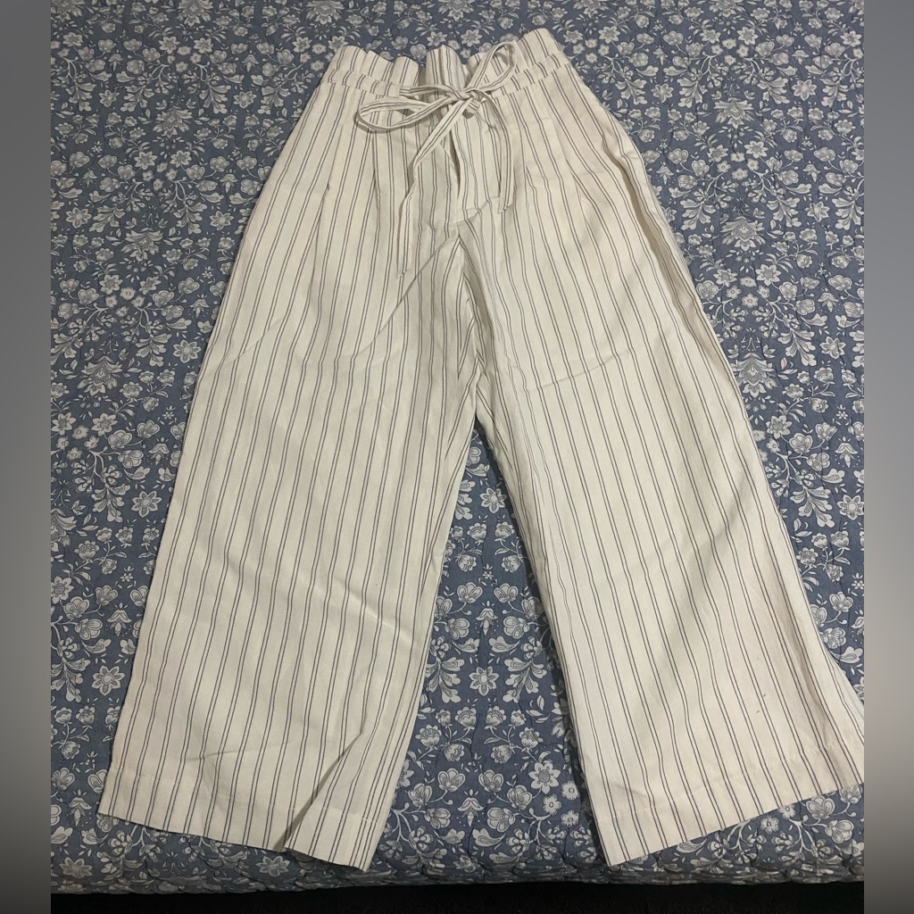 Club Monaco White Stripe Wide Pants Size 6 Nwt